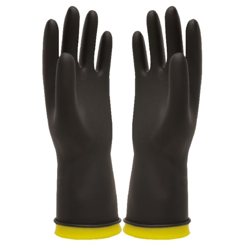 GUANTE DE CAUCHO NEGRO C/35